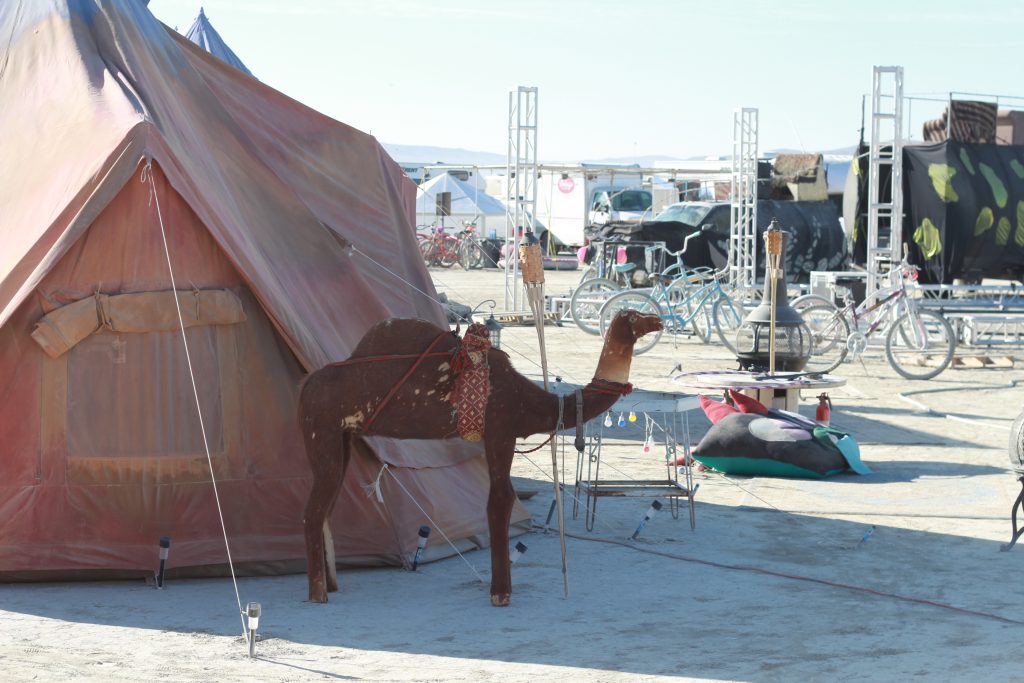 6m diameter Emperor TWIN Bell tent at Burning Man Festival