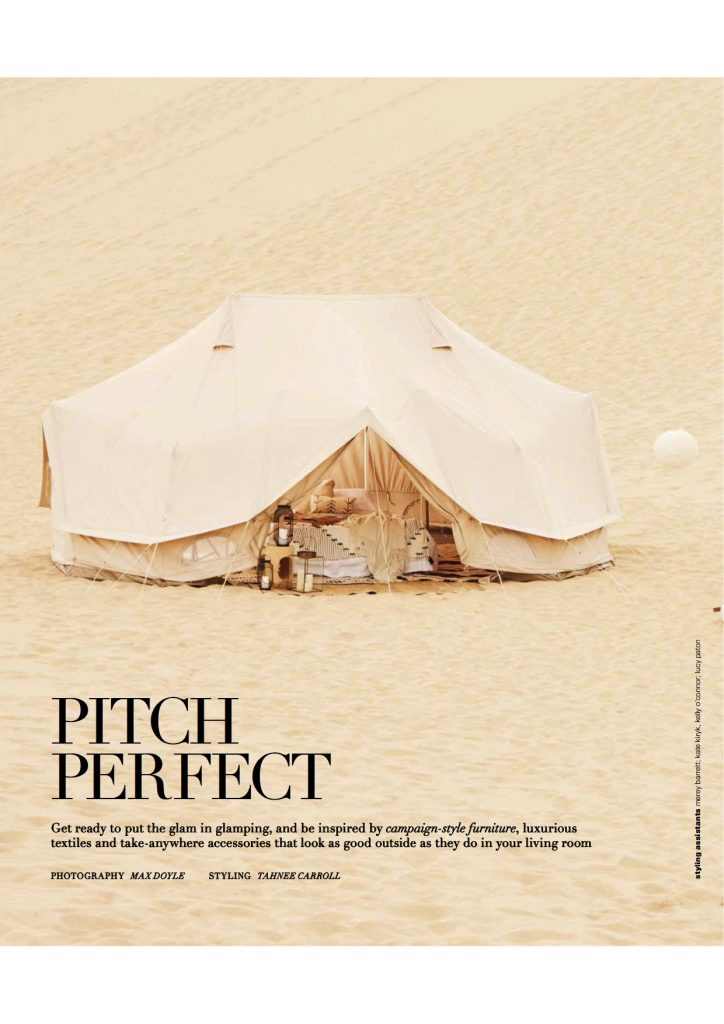 6m diameter emperor twin bell tent,Real Living Magazine Editorial Issue, pitch perfect, glamping, surftrip