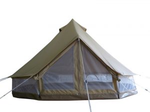 Protech Bell Tent Details photographs mesh wall natural canvas tent for family camping and glamping, safari tent style,