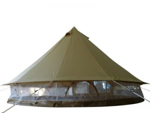 Protech Bell Tent Details photographs mesh wall natural canvas tent for family camping and glamping, safari tent style, heavy duty 360gsm canvas, 650gsm groundsheet