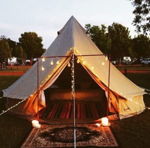 4m diameter bell tent ideal for camping, festivals, backyard camping, glamping, natural canvas tent, lightweight, versatile, zip off groundsheet, kirsty cane, splendour in the grass festival, music tent