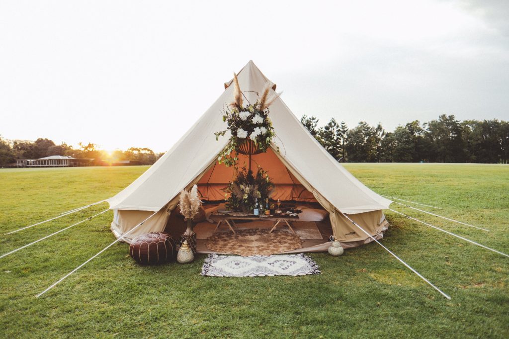 5m diameter ultimate bell tent ideal for glamping, camping, family camping, parties events and backyard camping