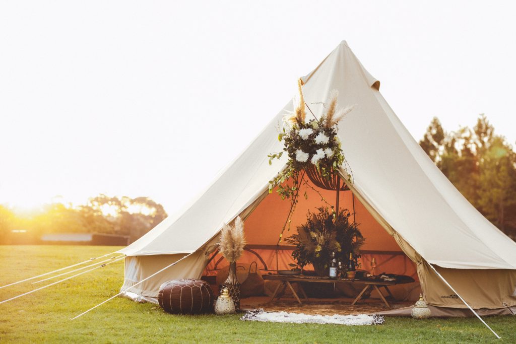 5m diameter ultimate bell tent ideal for glamping, camping, family camping, parties events and backyard camping