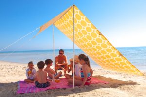 Morning Sunshine Beach Shade accessory, sunshade, umbrella, beach accessory, glamping, bell tent accessory, camping, beach life