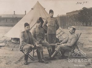 Engineers in Australia bell tents were used as temporary accomodation