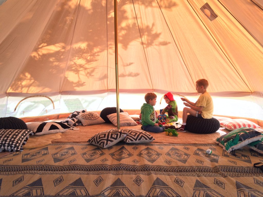 5m diameter protech bell tent with mesh sides. heavy weight canvas. Professional use. Glamping and camping.