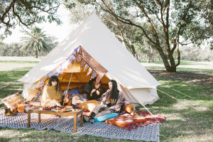 Bell Tent Glamping Bohemian Luxe Camping Styling Festival Party 5m diameter Ultimate Bell Tent Canvas with zipped groundsheetBell Tent Glamping Bohemian Luxe Camping Styling Festival Party