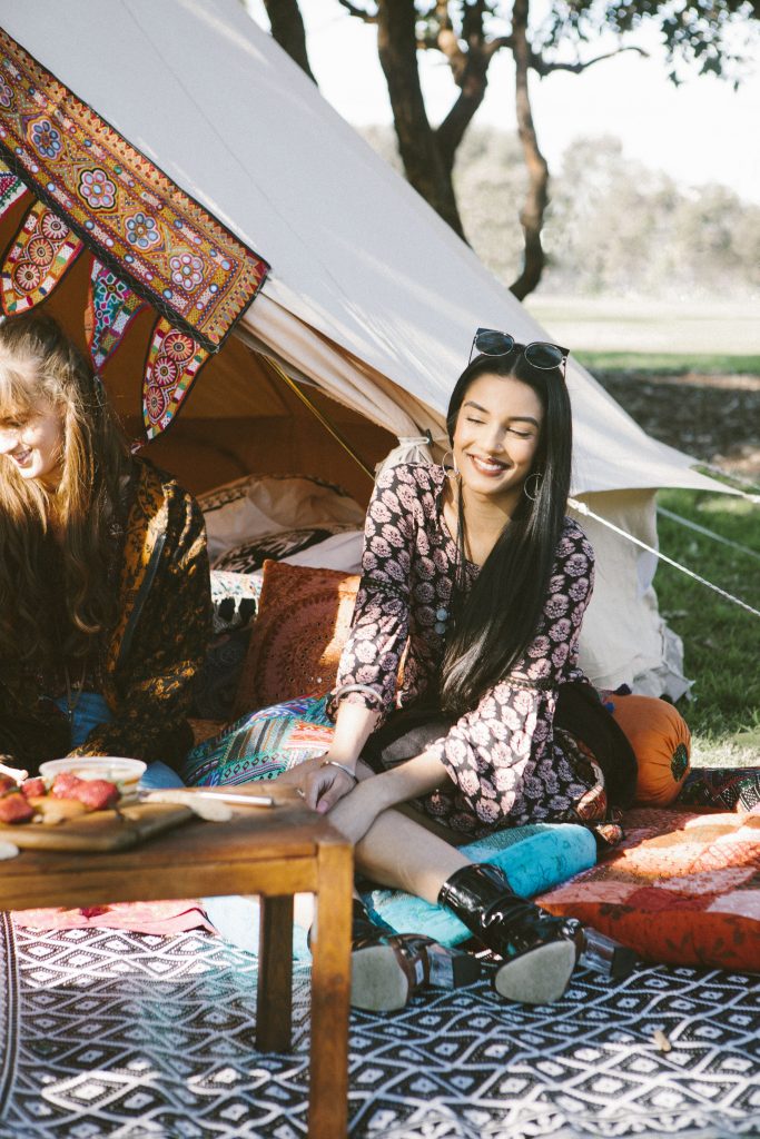 Bell Tent Glamping Bohemian Luxe Camping Styling Festival Party