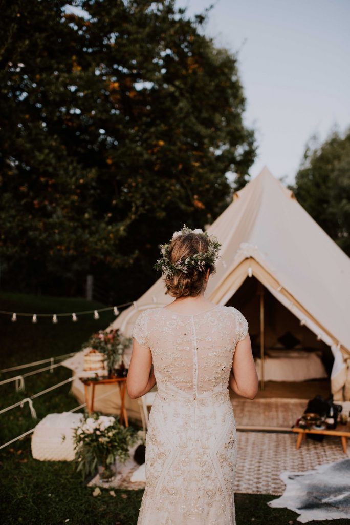 Glamping wedding elopement bell tent elopement wedding packages in Gippsland Australia