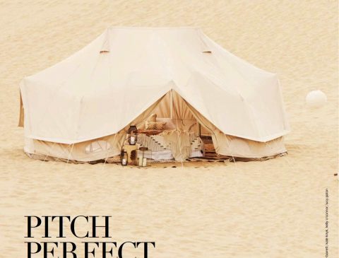 6m diameter emperor twin bell tent,Real Living Magazine Editorial Issue, pitch perfect, glamping, surftrip