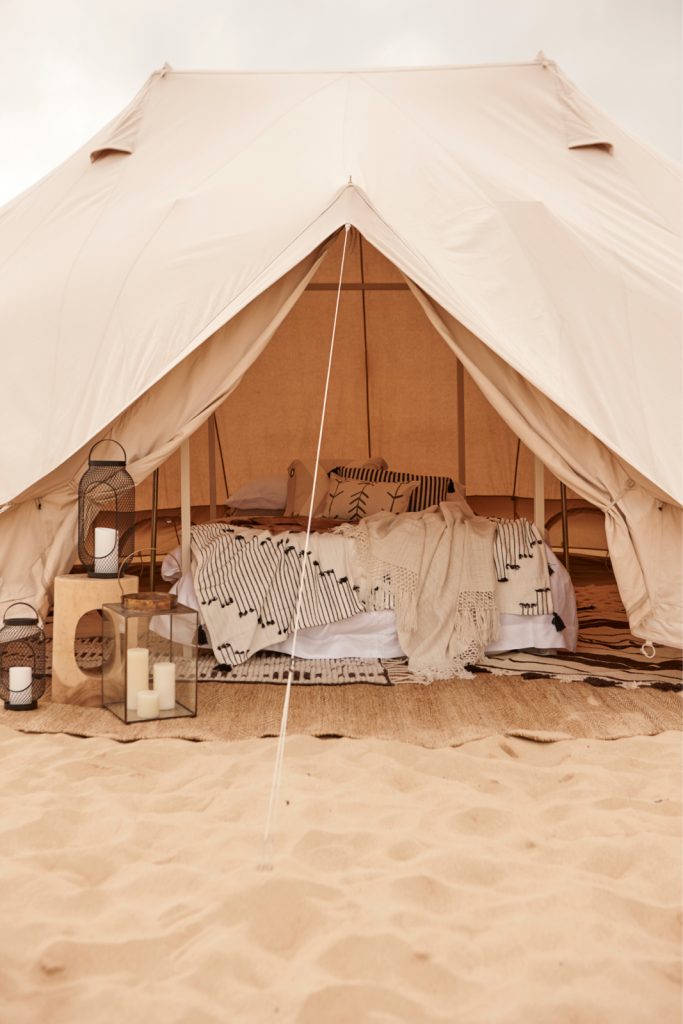 6m diameter Emperor Twin Bell Tent Glamping Tent, natural canvas, camping glamping, african safari