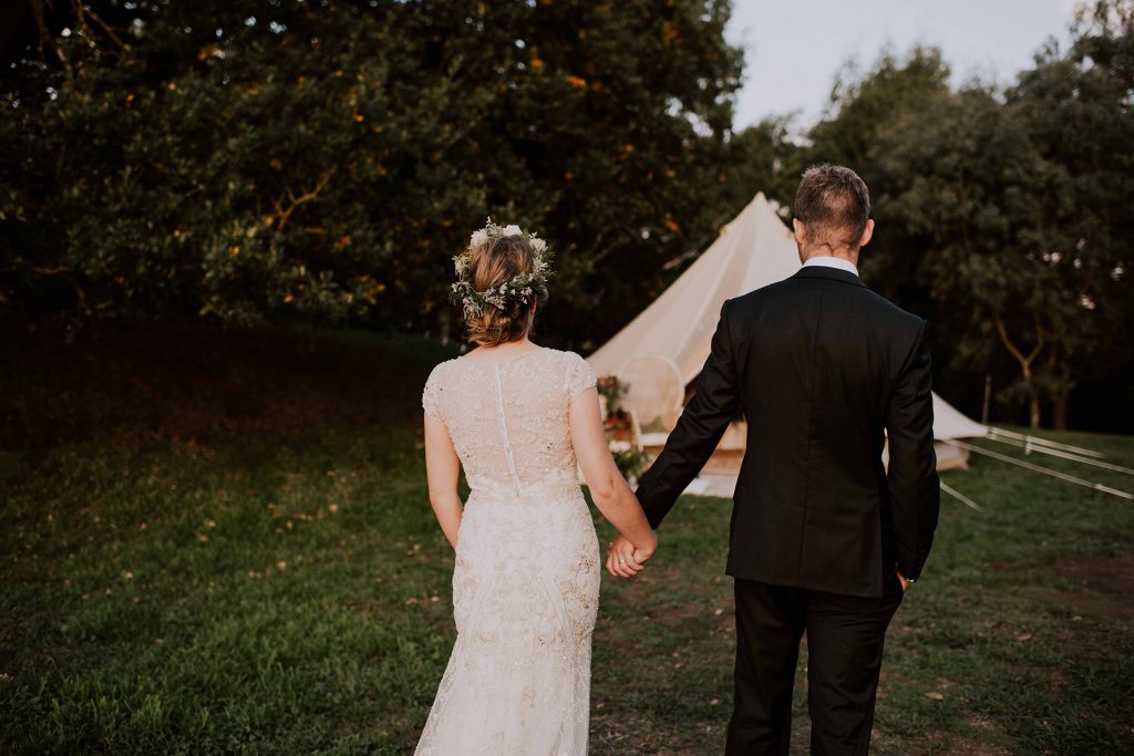 Glamping wedding elopement bell tent elopement wedding packages in Gippsland Australia