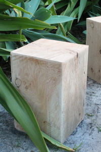 Glamping Accessory Wooden Black, Camp stool, Camp chair, glamping, campfire, bedside table, wooden block, Monterey Cypress