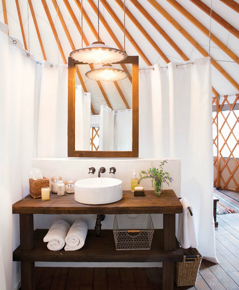 Glamping Bathroom Amenities Design Ideas - Breathe Bell Tents Australia Inspo 