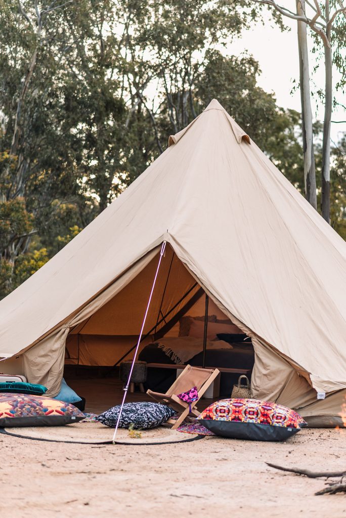 Boho Brights Glamping accessoires, luxury tent, luxury camping, camping in style, bohemian,Bell Tent, Breathe Bell Tent Australia, Outdoor Furnishings, Glamping, Luxury Camping, Boho. Safari Style tents, Canvas tent, family camping, natural canvas, collaboration, camp tent,