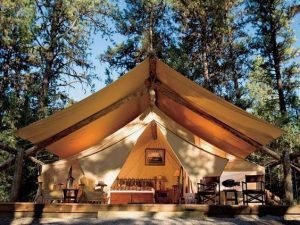 Awning Glamping Safari Glamour Natural Canvas Shelter Glamping Camp Shade Sunshade