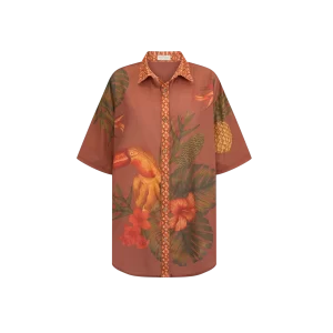 Wandering Folk | Cuban Tropical Shirt | Coffee